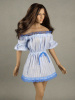 Nouveau Toys 1/6 Scale Female Lite Blue Lace Off-Shoulder Romper Mini Dress